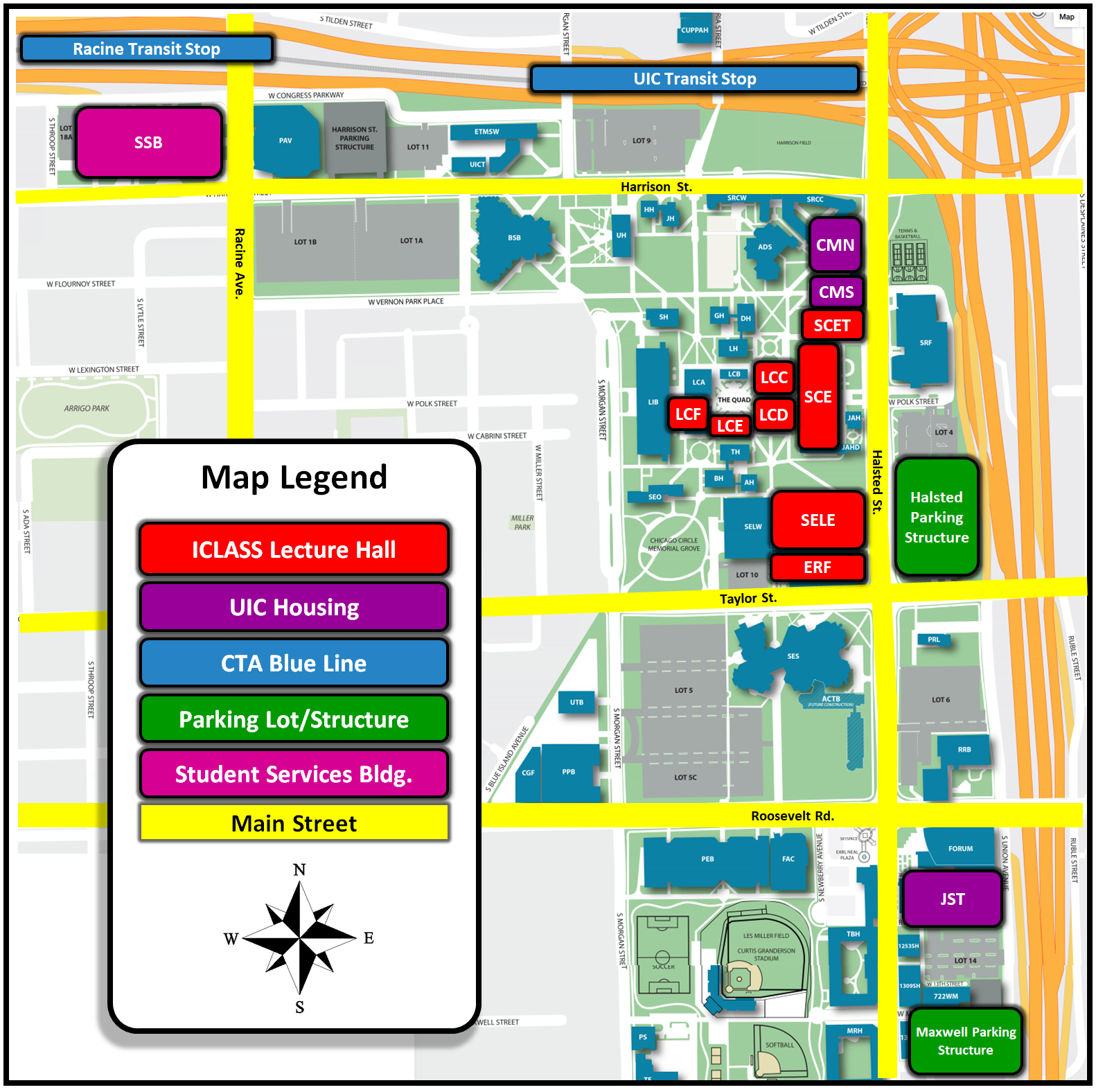 Uic East Campus Map Iclass 2018